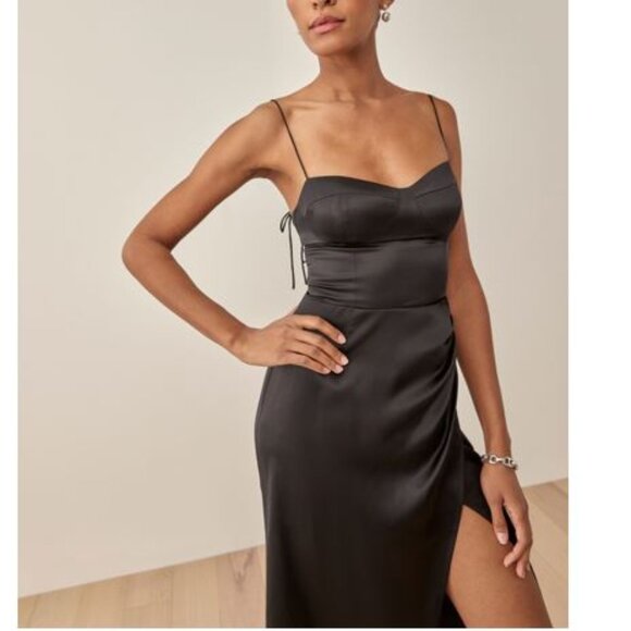 Reformation - Marguerite Silk Dress in Black - Size 6 - Picture 1 of 3